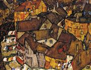 Egon Schiele Krumau Town Crescent I(The Small City V) (mk12) oil on canvas